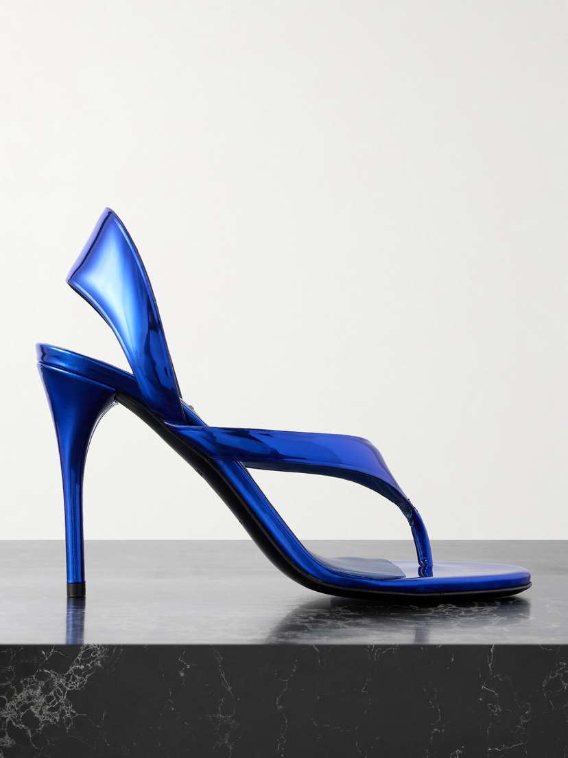 Alaïa Tong 90 Mirrored-leather Sandals