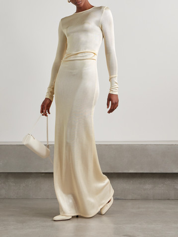 TOVE Luella gathered stretch-knit maxi dress