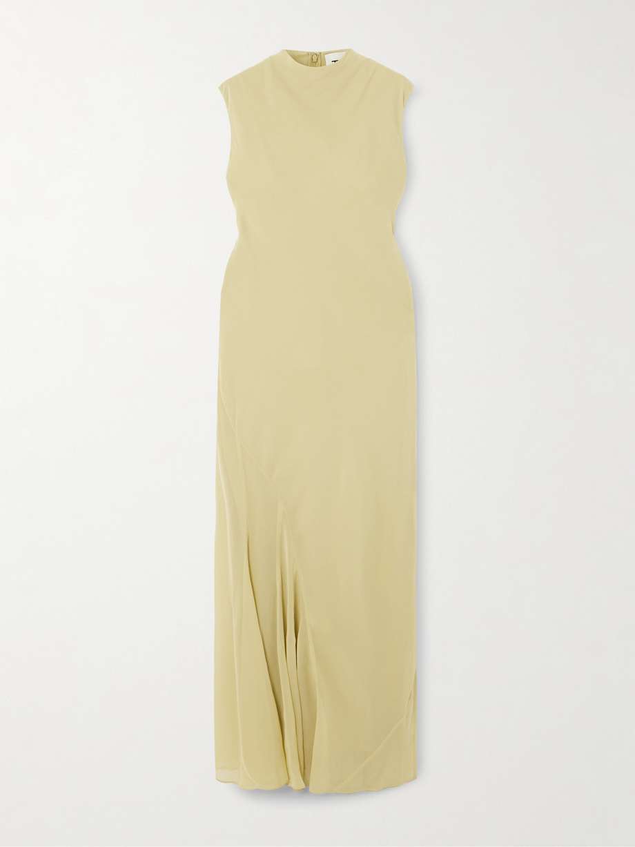 erin draped silk-chiffon maxi dress