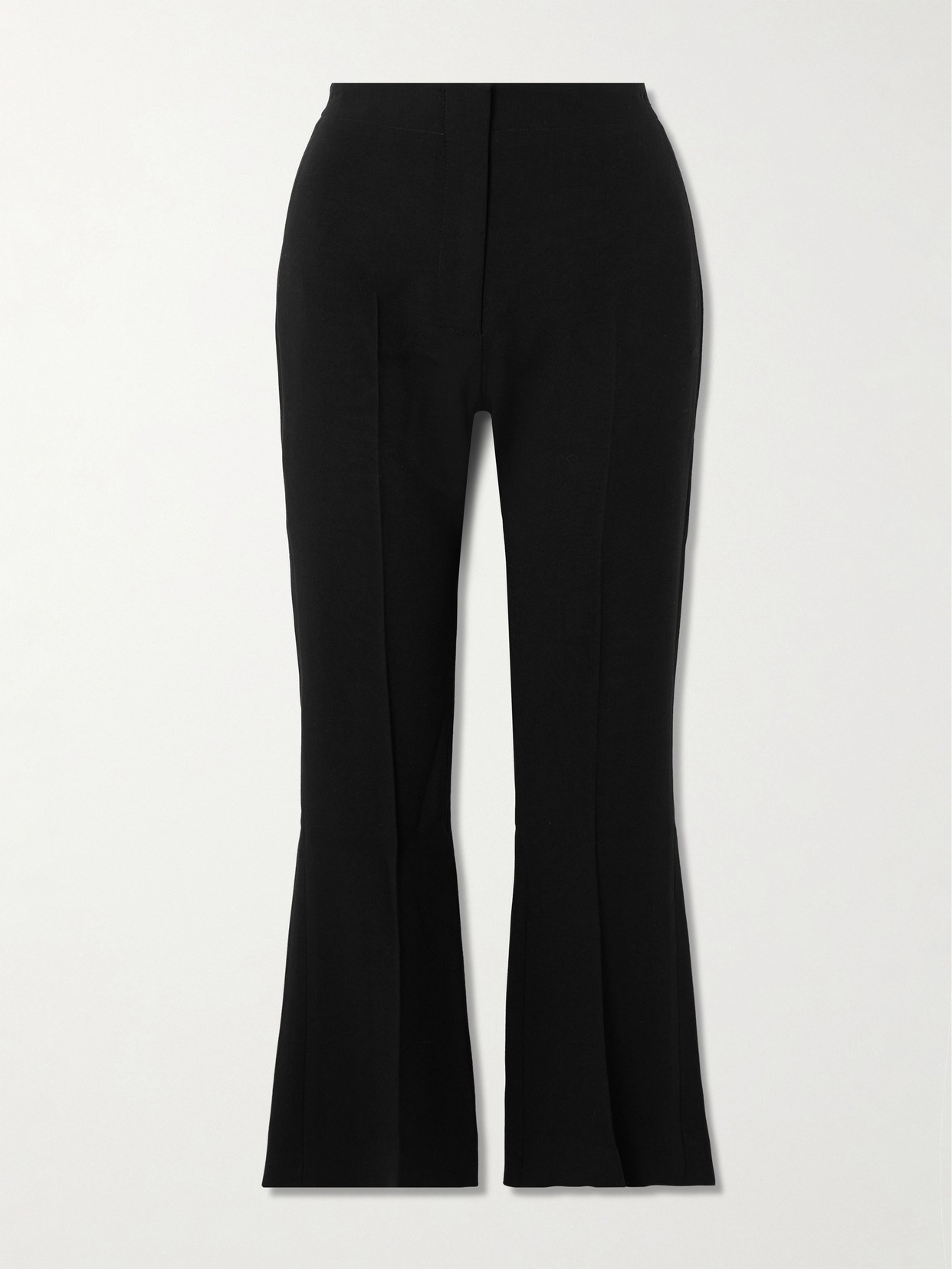 Tove Talia Cropped Pleated Crepe Flared Pants In Black