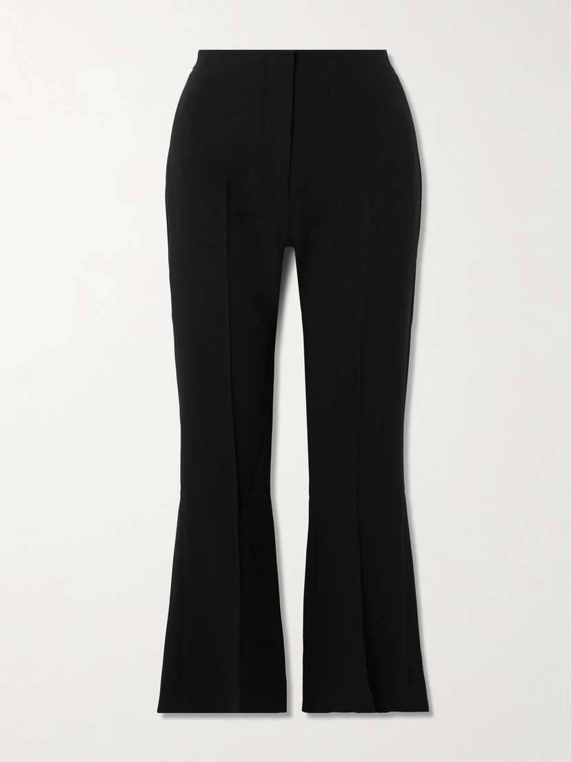 Tove Talia Cropped Pleated Crepe Flared Pants