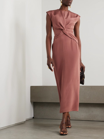 TOVE Jessa twist-front crepe midi dress