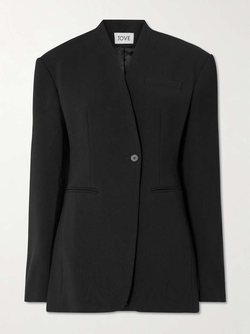 Tove Aster Asymmetric Crepe Blazer