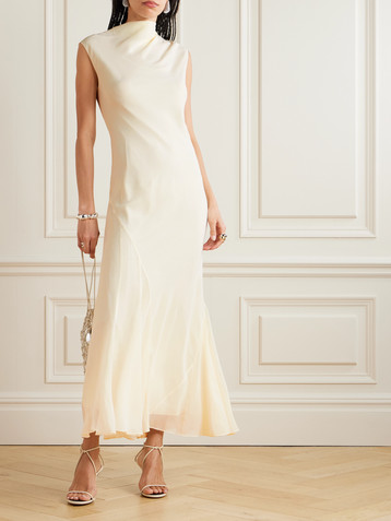 TOVE Erin gathered silk-crepe maxi dress