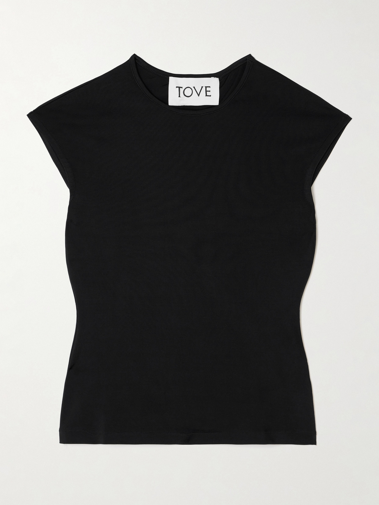 Tove Deca Stretch-jersey Top In Black