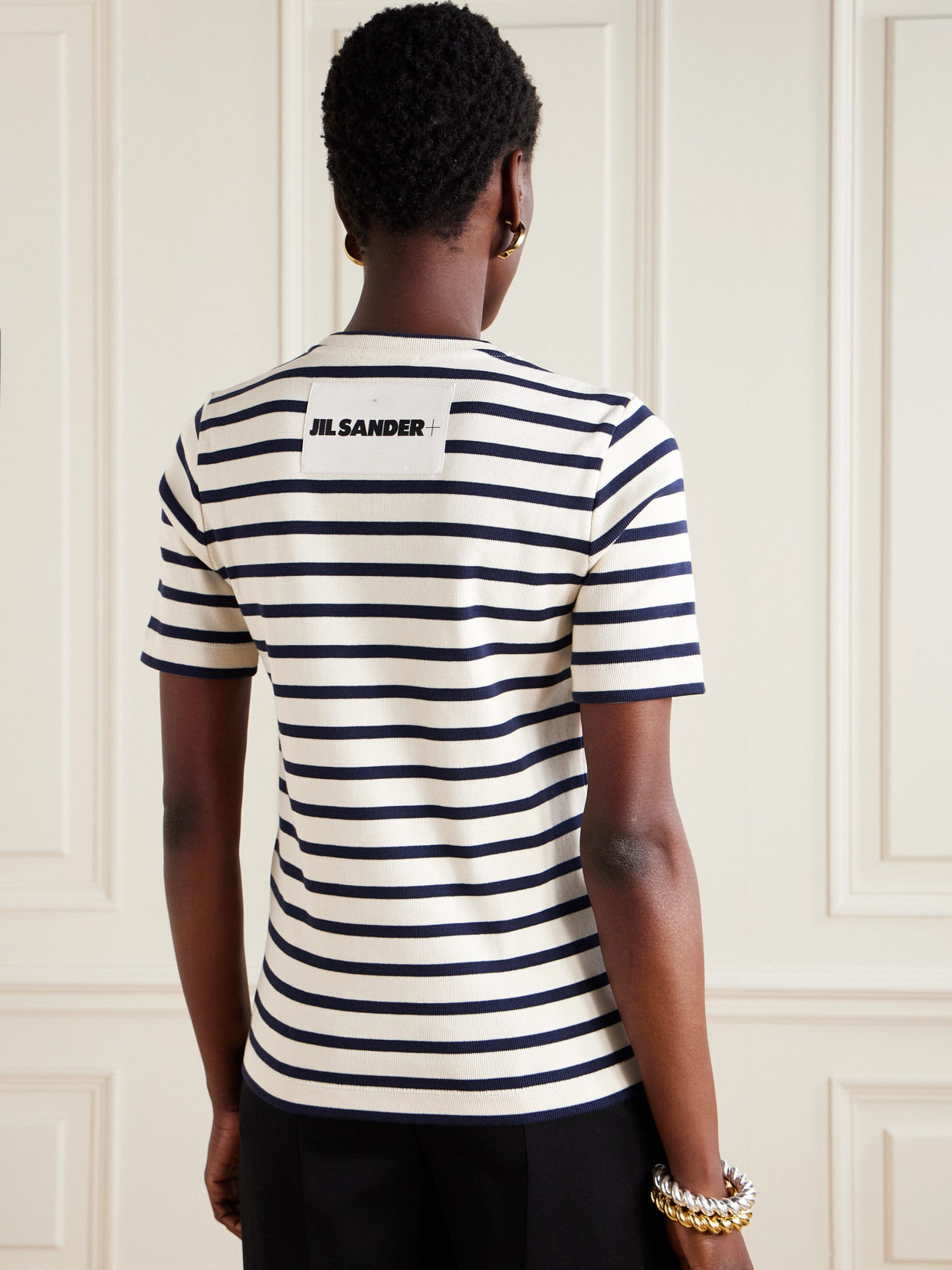Striped Knitted Cotton T-Shirt