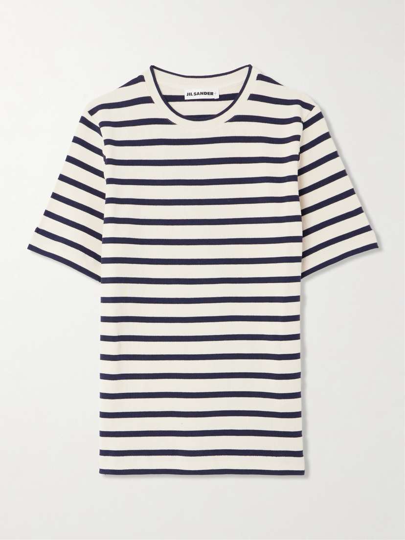 Jil Sander Striped Knitted Cotton T-shirt