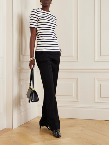 Jil Sander Striped knitted cotton T-shirt