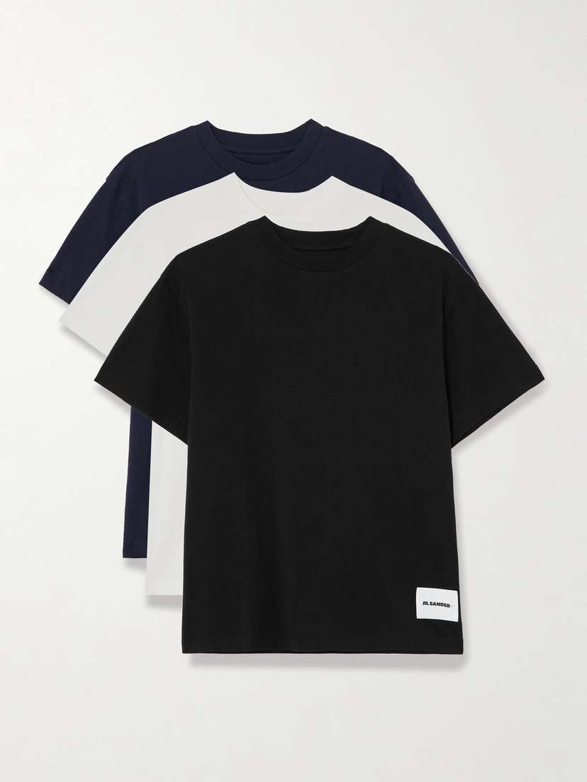 Jil Sander Set Of Three Cotton-jersey T-shirt