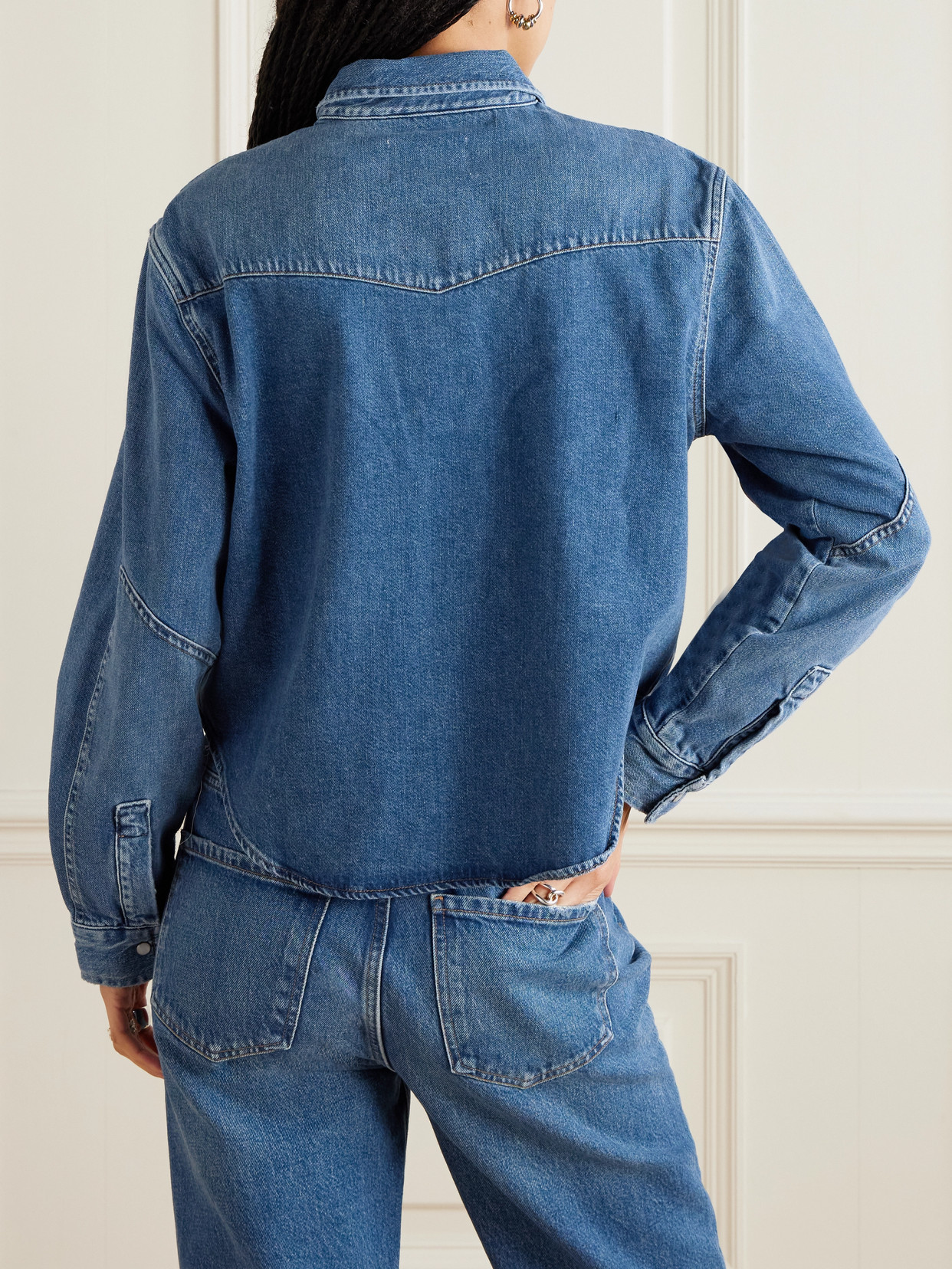 Citizen Of Humanity Citizens Of Humanity Kayla Western Denim Snap-up Shirt In Blue