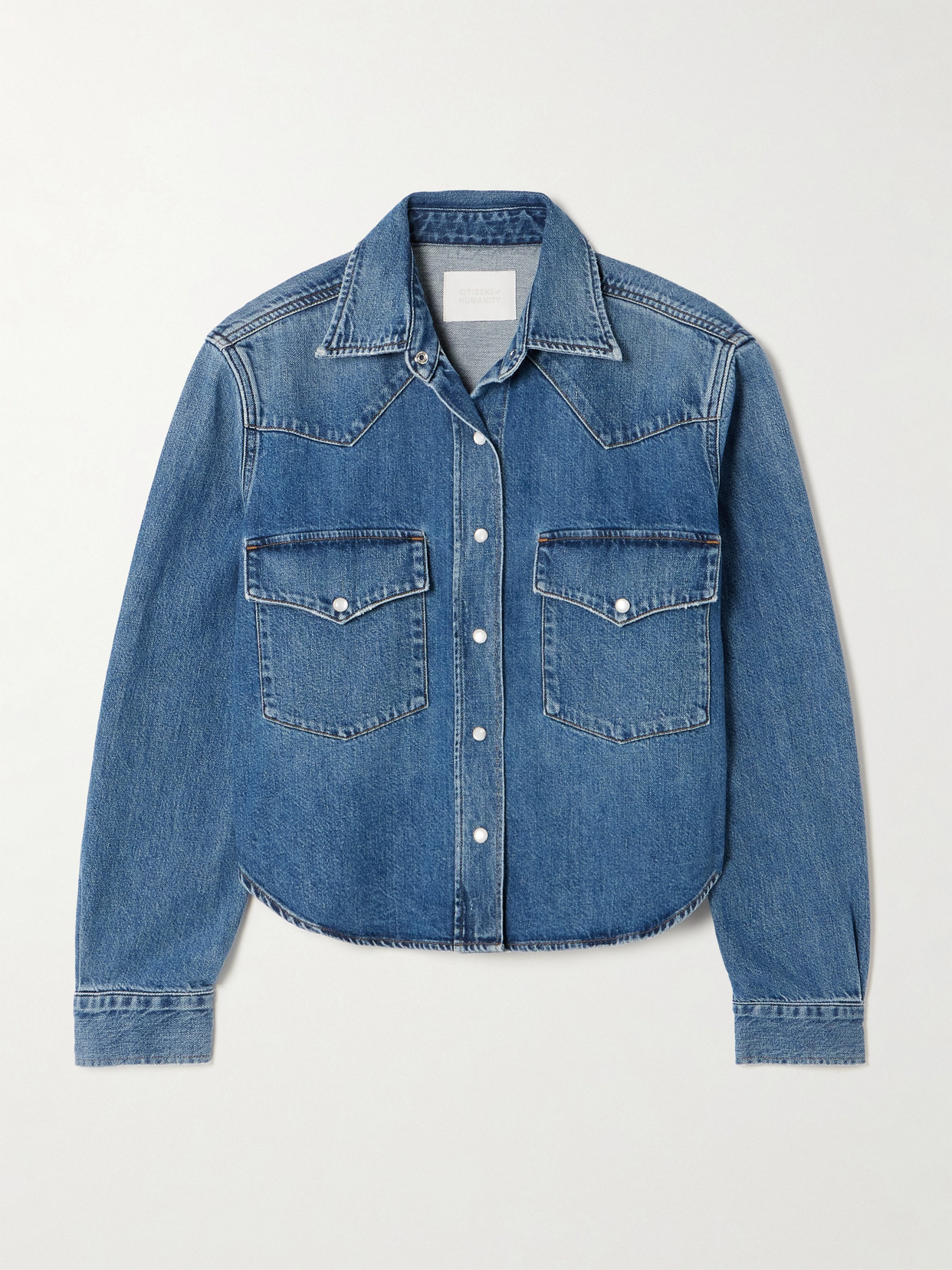 Citizen Of Humanity Citizens Of Humanity Kayla Western Denim Snap-up Shirt In Blue