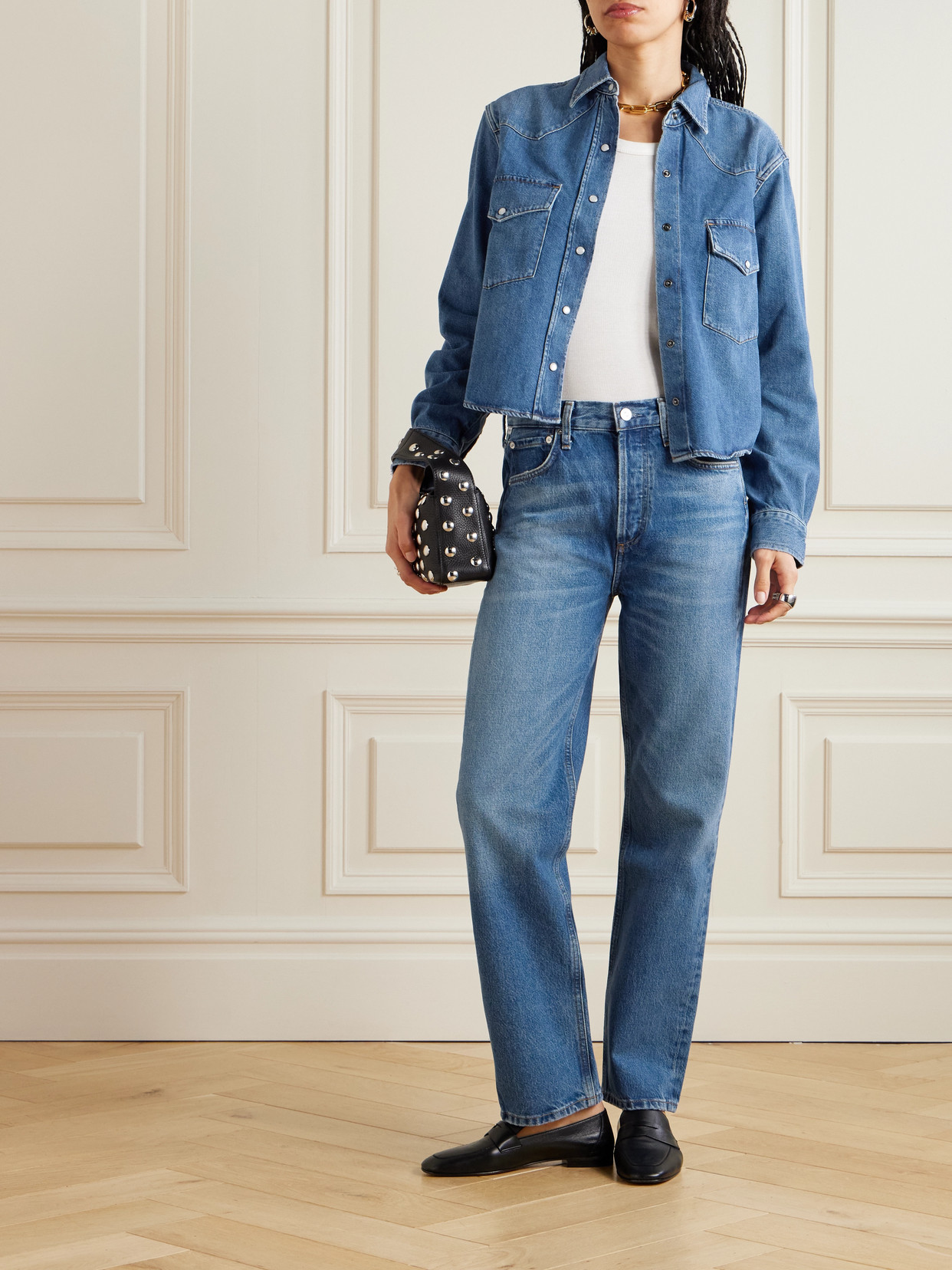 Citizen Of Humanity Citizens Of Humanity Kayla Western Denim Snap-up Shirt In Blue