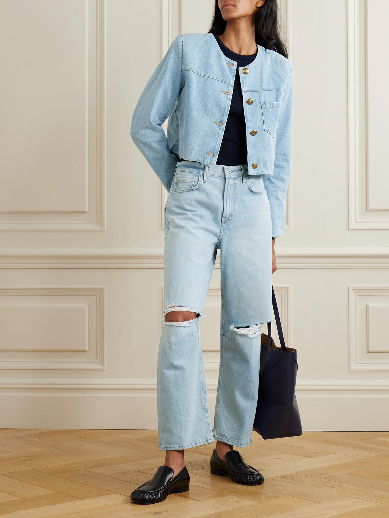 Priah Cropped Denim Jacket