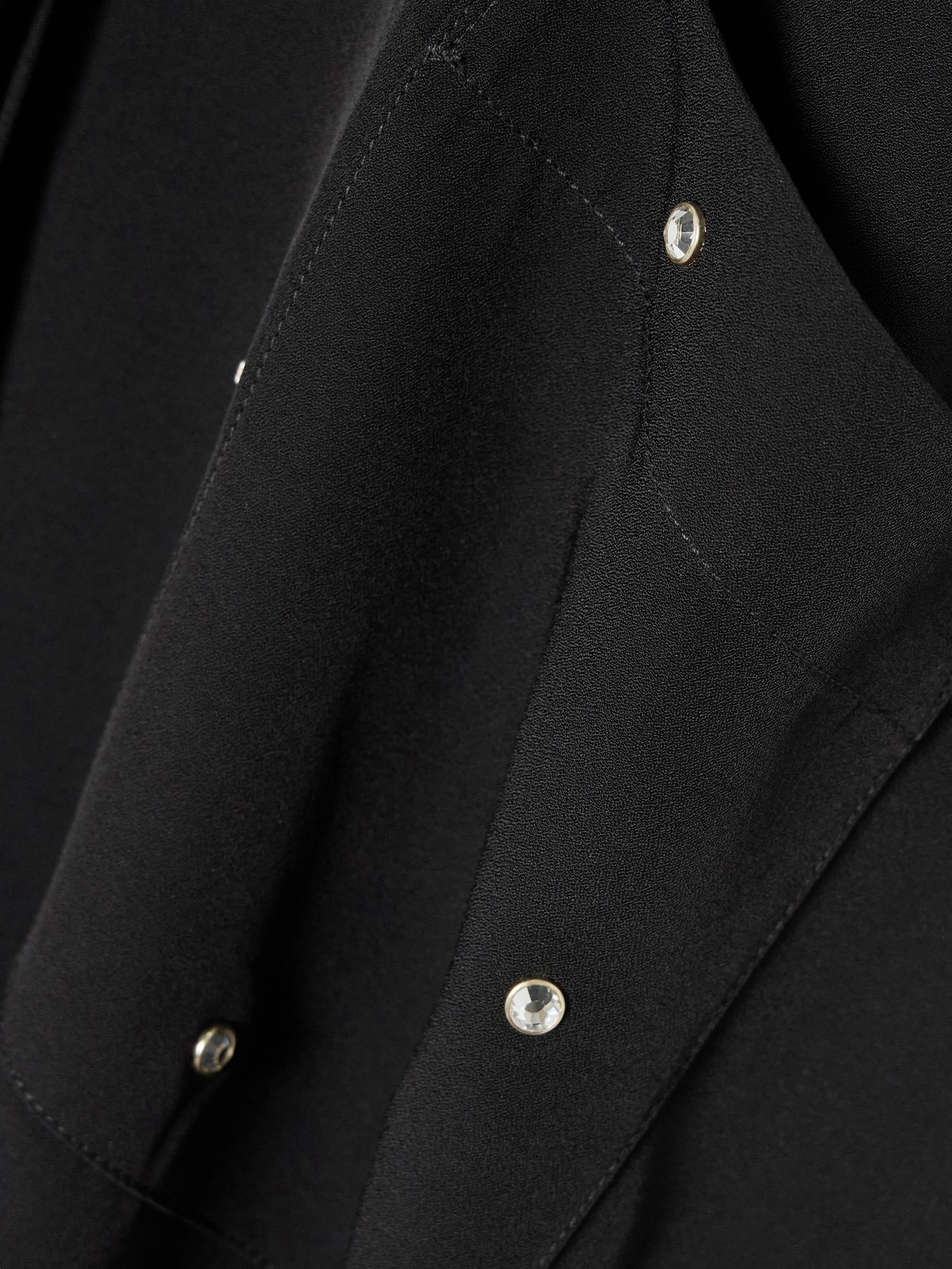 Stella Mccartney Womens Ramadan Crystal-embellished Woven Shirt Black In Black