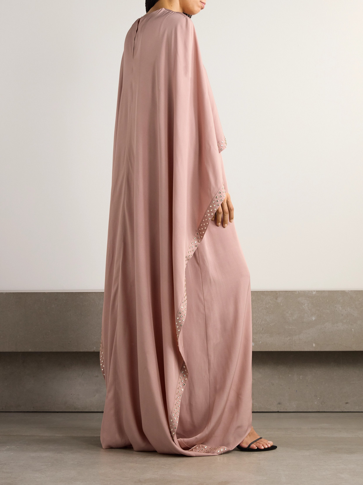 Stella Mccartney Lead-free Crystal Cape Gown In Pink