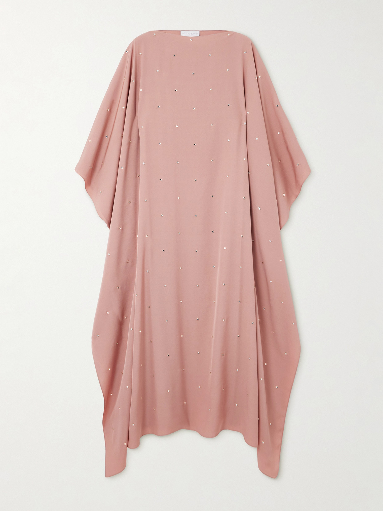 Stella Mccartney Crystal-embellished Crepe Kaftan In Pink