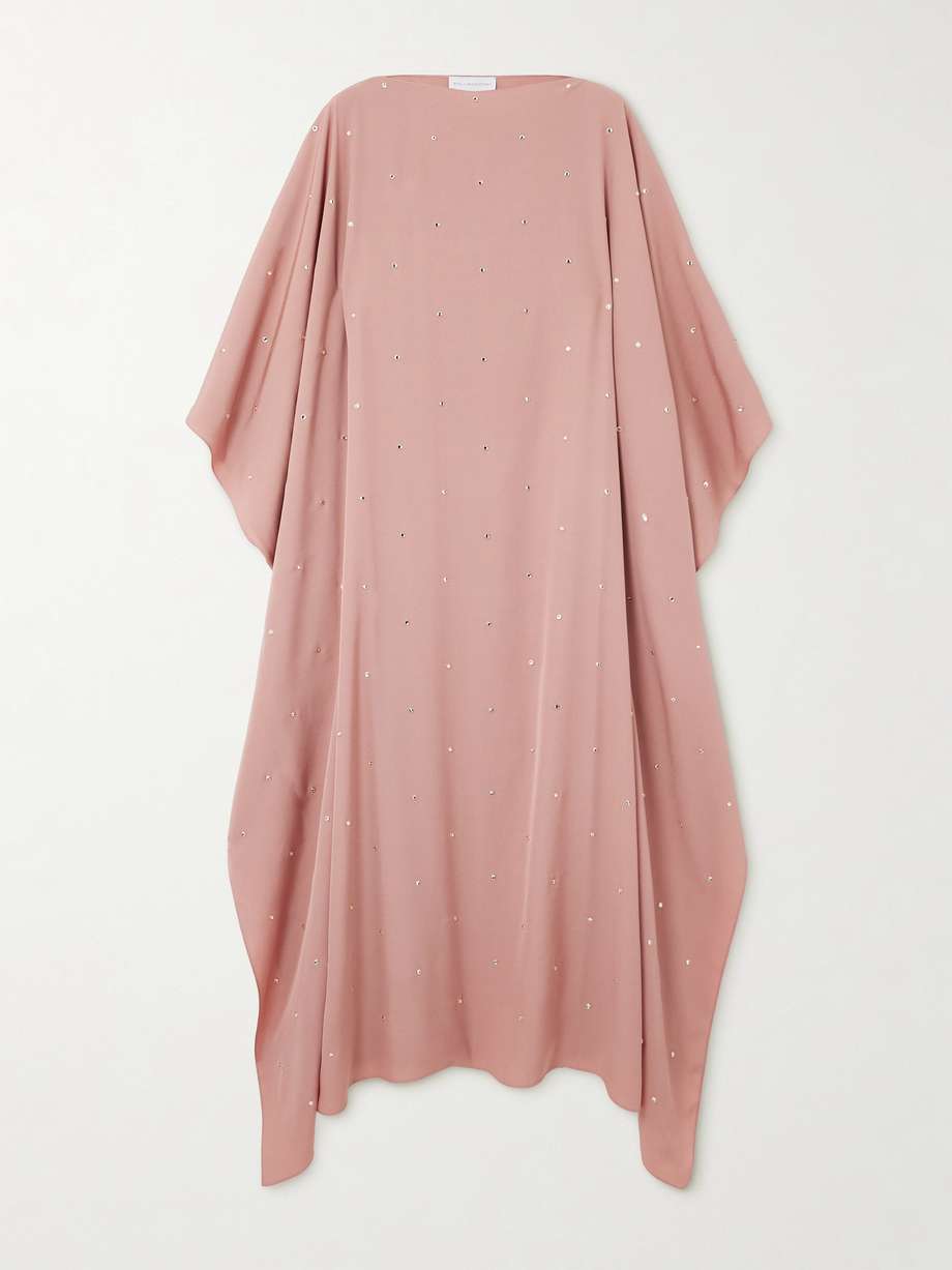 crystal-embellished crepe kaftan