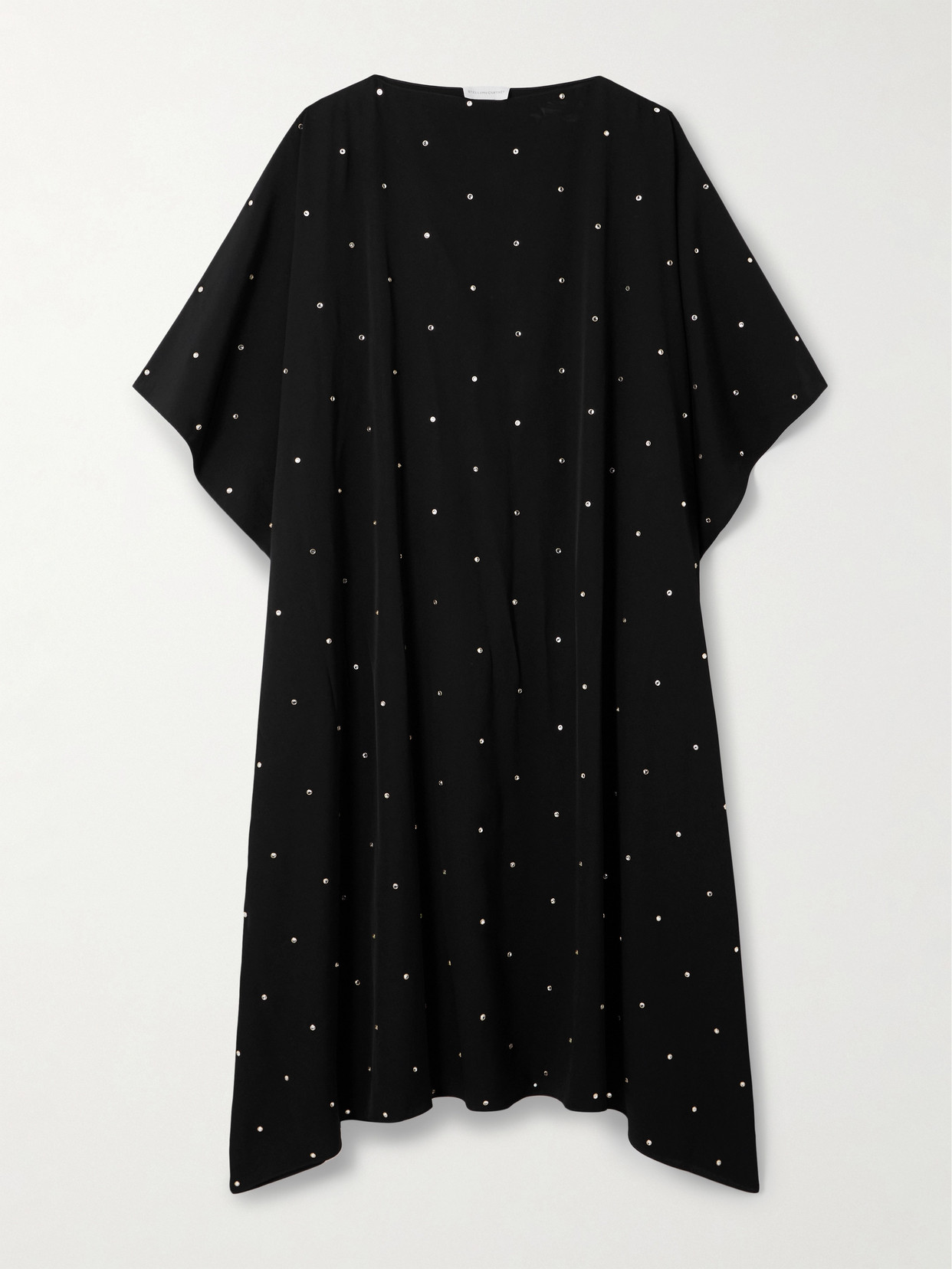 Stella Mccartney Crystal-embellished Crepe Kaftan In Black