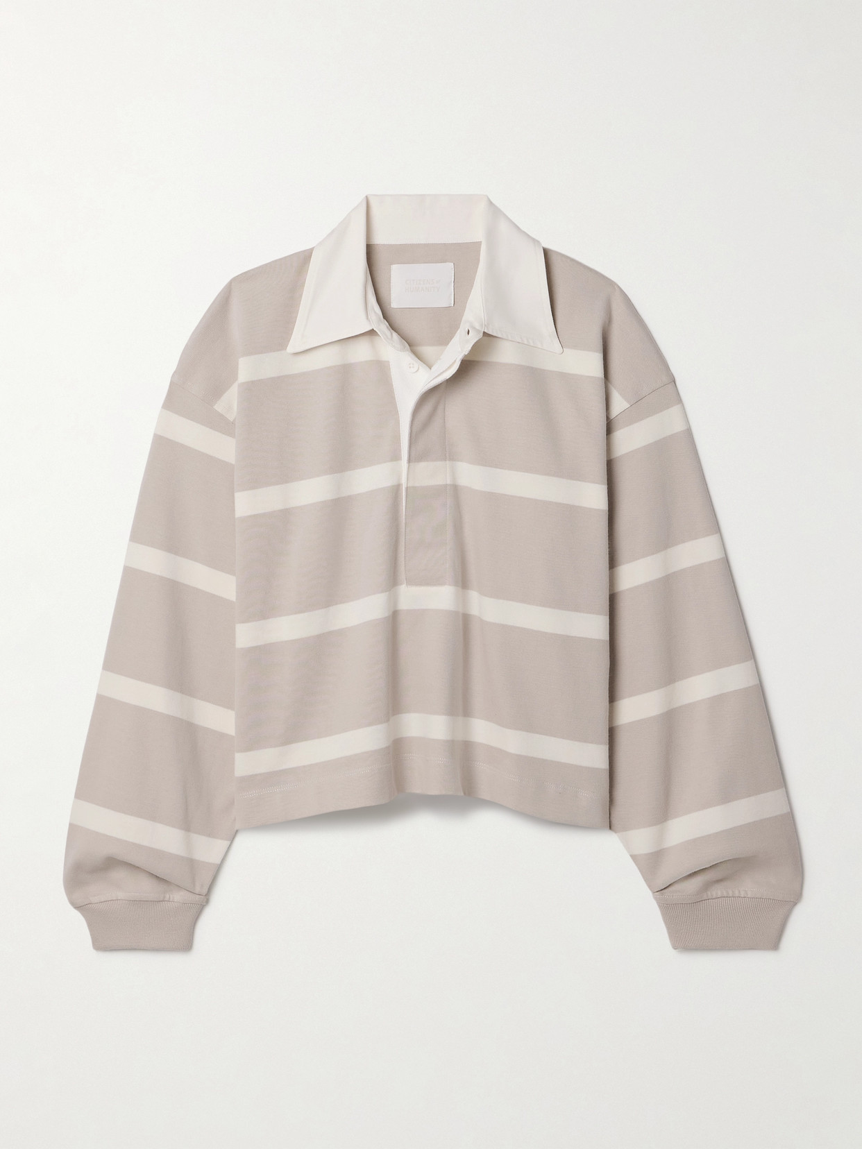 Citizen Of Humanity Aris Rugby Top In Sandatlas Pashmina Stripe In Brown