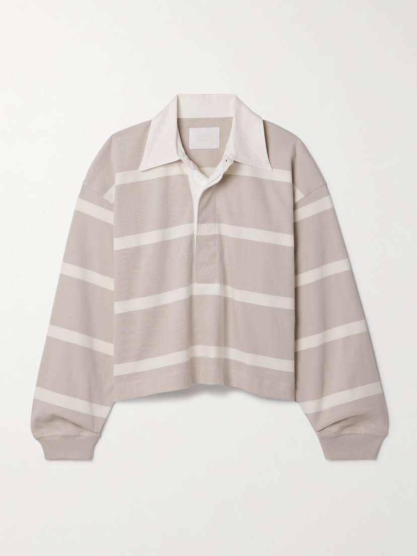 Citizens of Humanity Aris Twill-trimmed Striped Cotton-jersey Polo Shirt