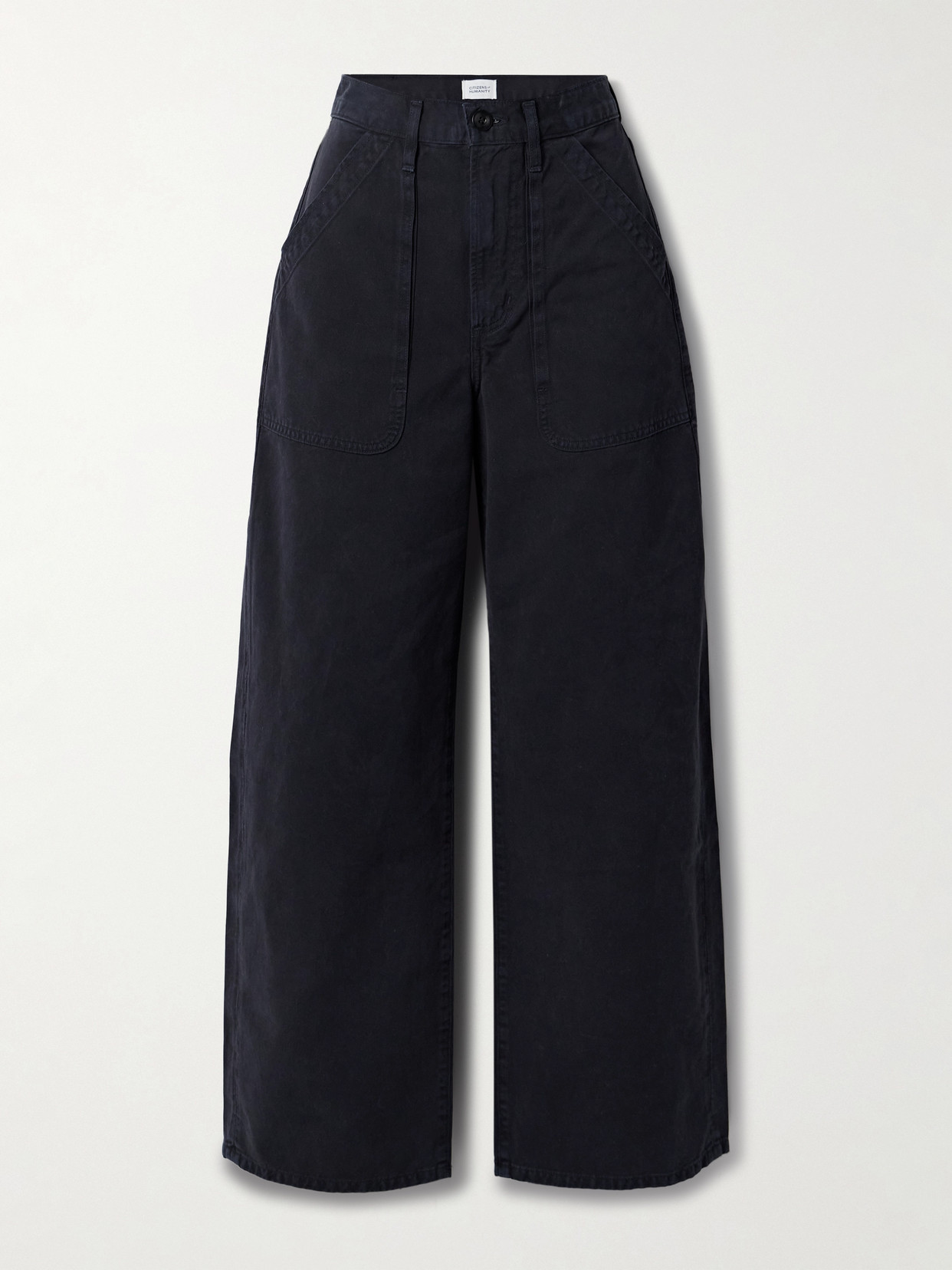 Citizens Of Humanity Ayla Cargo High-rise Wide-leg Jeans In Black