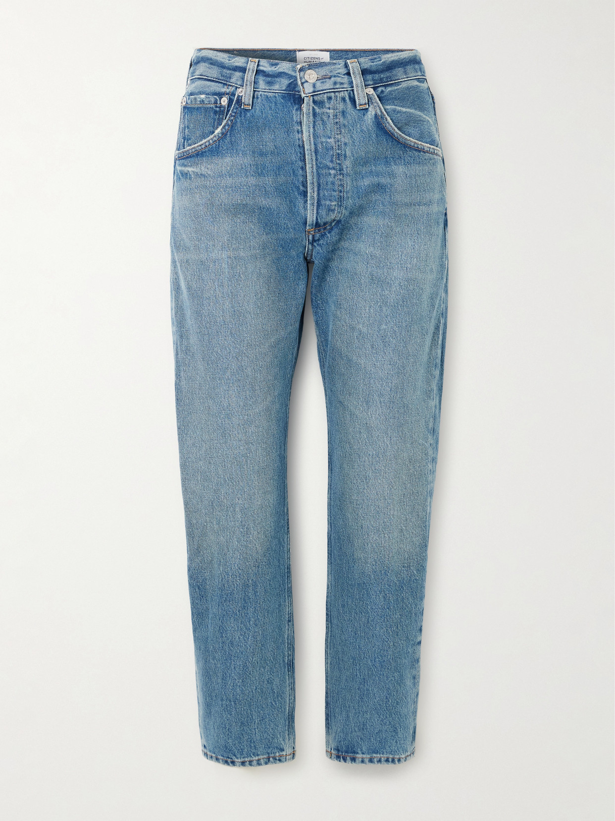 Citizens Of Humanity Winslow Cropped Mid-rise Tapered Jeans In Blue