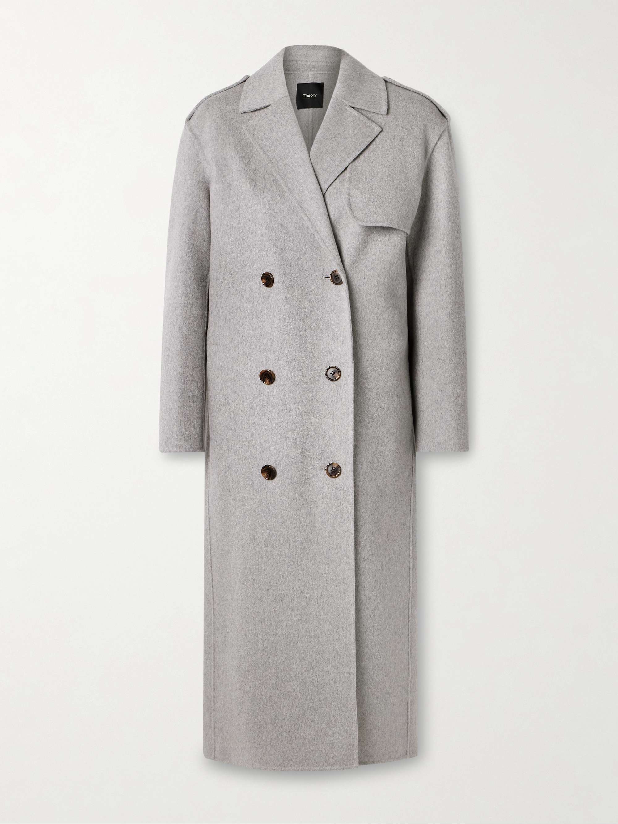 Theory double breasted coat cheap