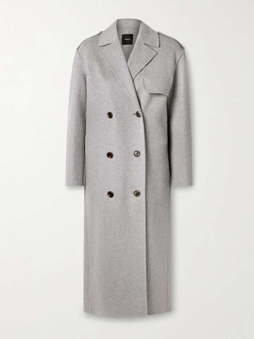 Theory Double-breasted Wool And Cashmere-blend Felt Coat