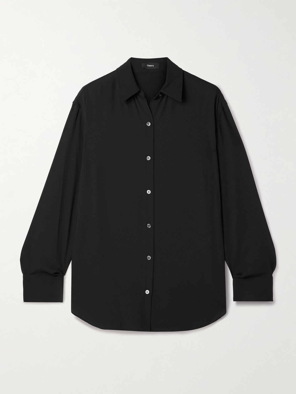 Theory Crepe De Chine Shirt In Black