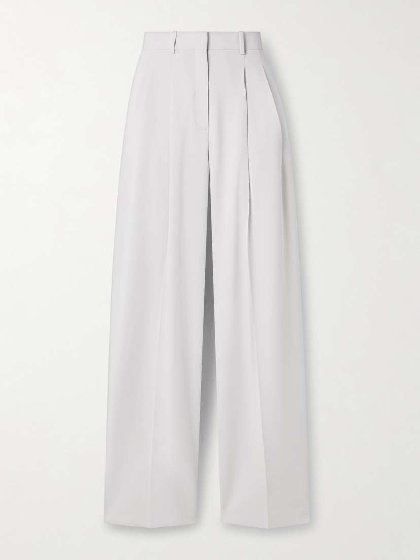 Theory Pleated Crepe Wide-leg Pants