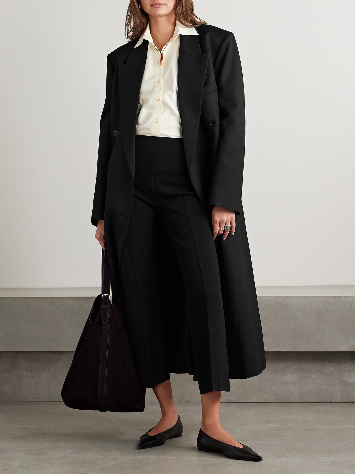 Theory Cropped Knitted Flared Pants In Black