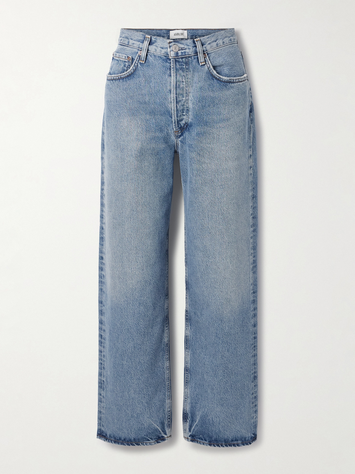 Agolde Henson Mid-rise Straight-leg Jeans In Blue