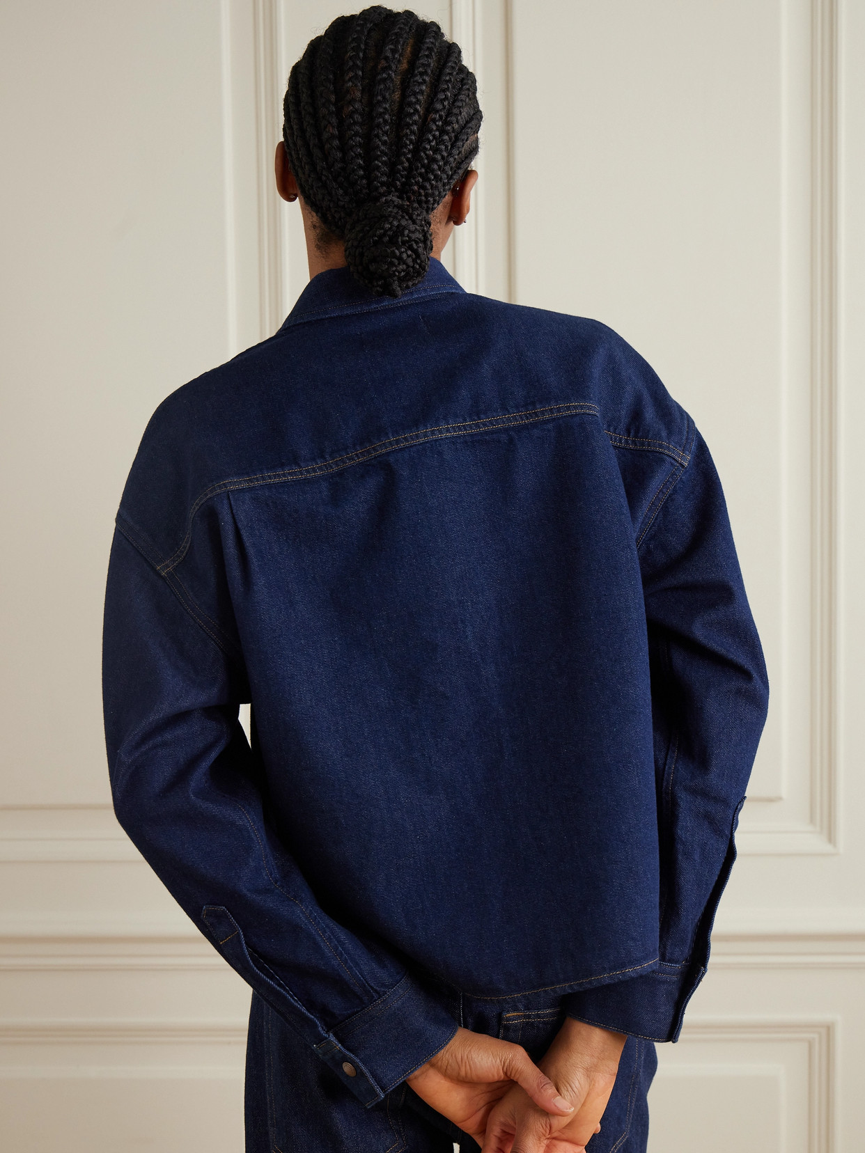 Agolde Snap Button Denim Shirt In Blue