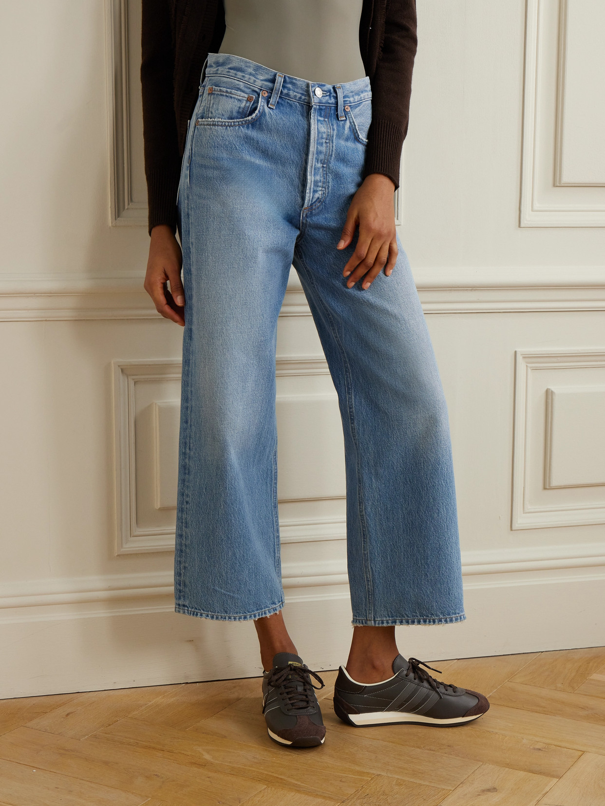 Agolde Clara Wide-leg Jeans In Blue