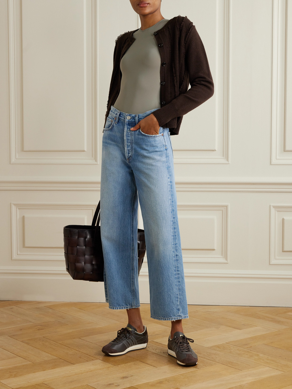 Agolde Clara Wide-leg Jeans In Blue