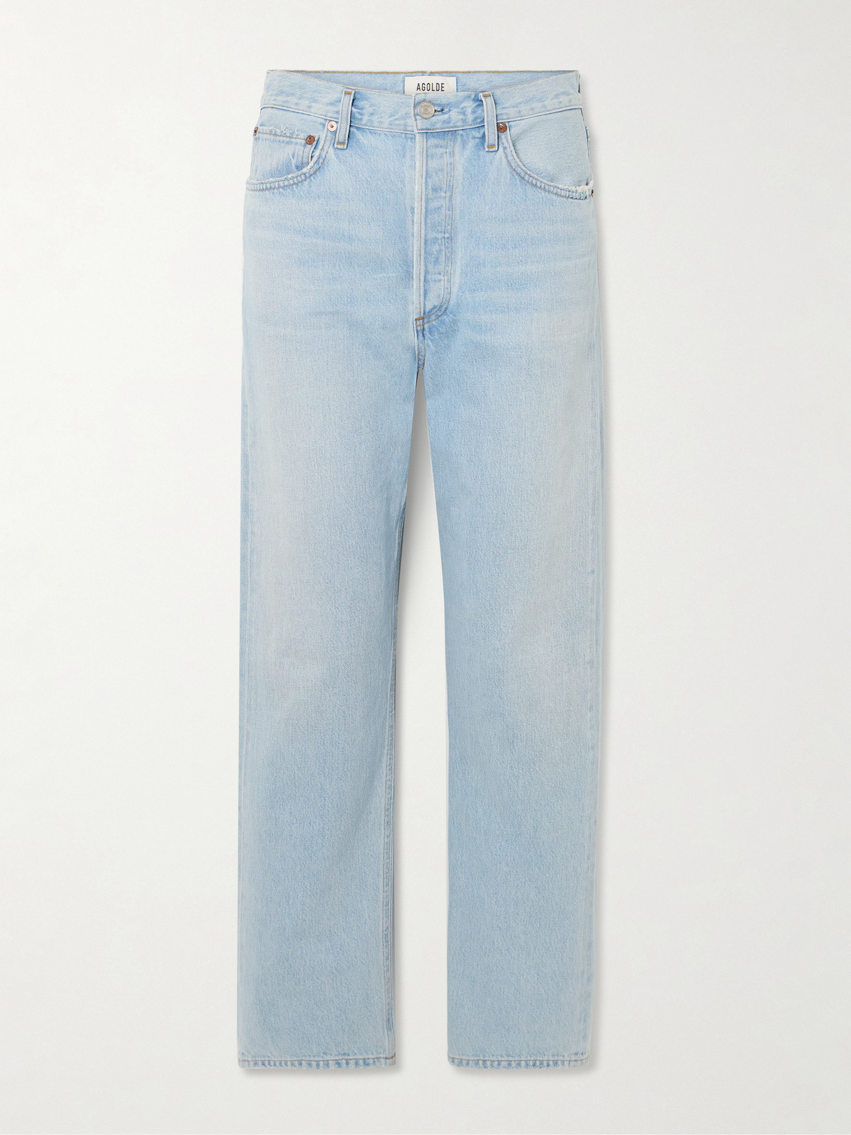Agolde Blue Jeans With Wide Leg And Logo Patch On The Rear In Blue