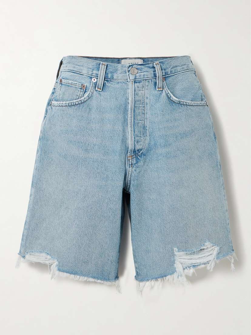 AGOLDE Indra Distressed Denim Shorts