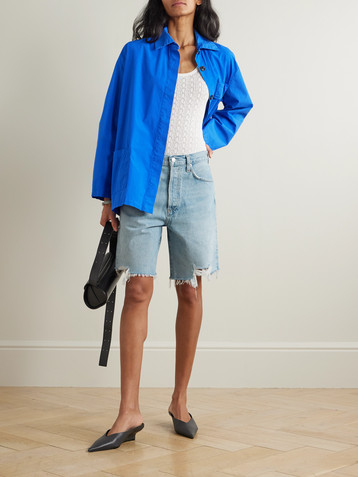 Agolde Indra distressed denim shorts