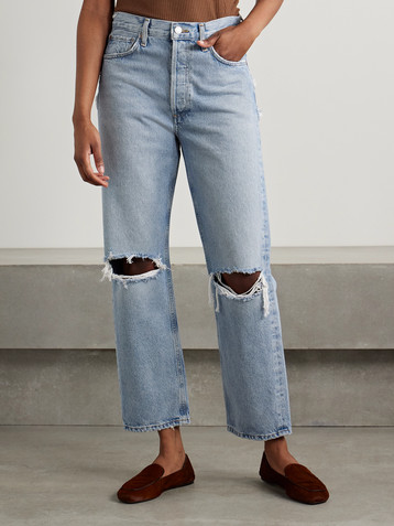 Agolde '90s distressed mid-rise straight-leg jeans