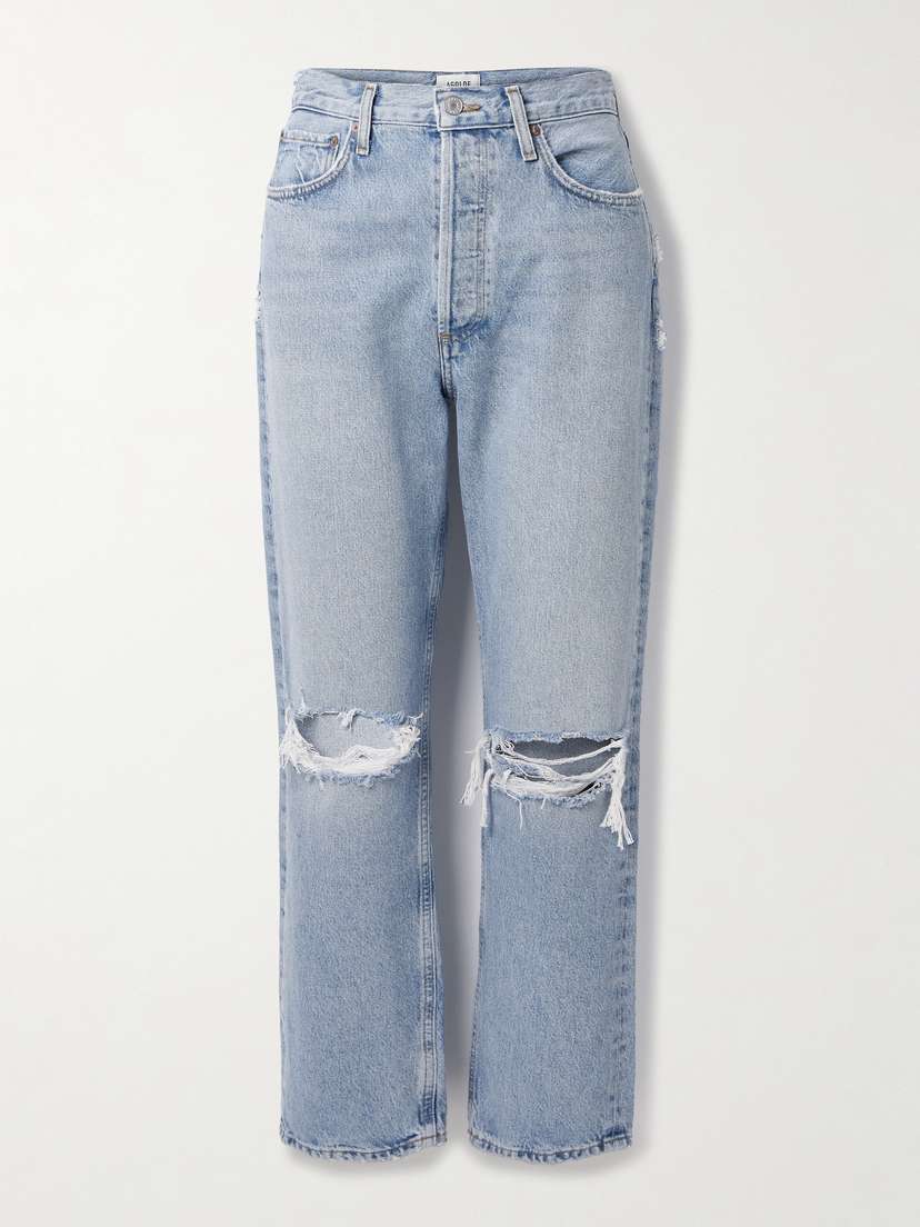 AGOLDE '90s Distressed Mid-rise Straight-leg Jeans