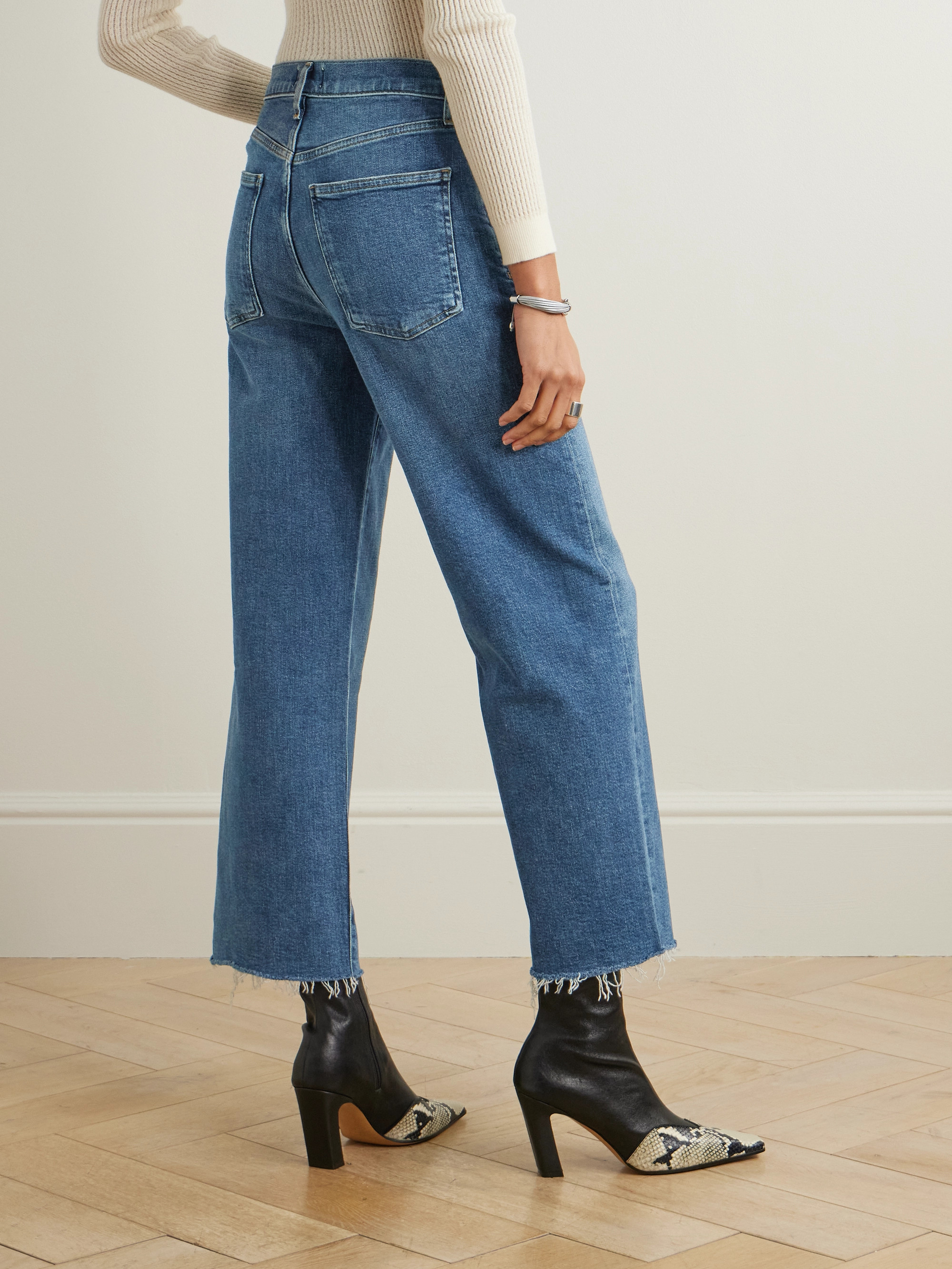 Agolde Harper cropped frayed mid-rise straight-leg jeans thumbnail