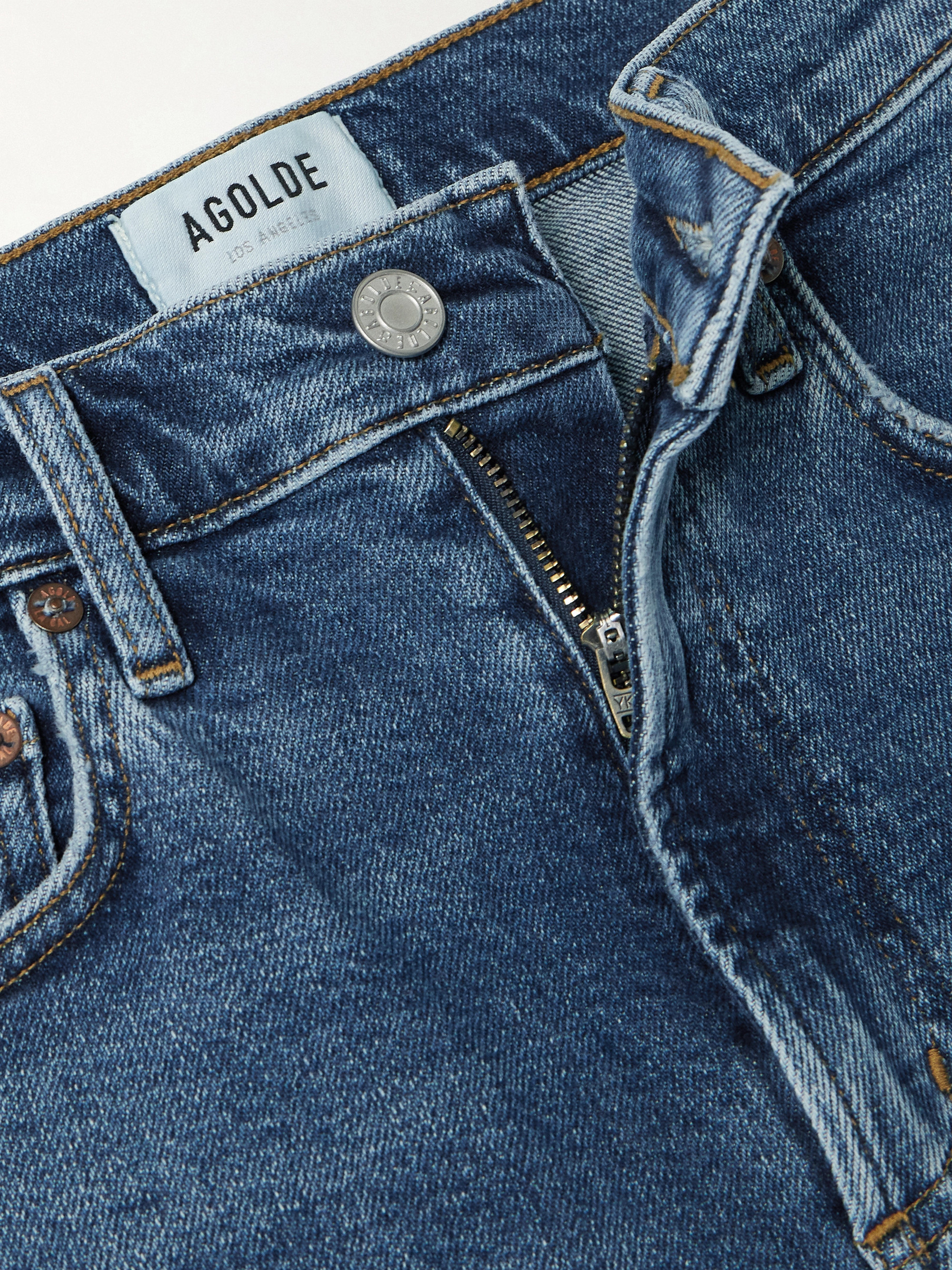 Agolde Harper cropped frayed mid-rise straight-leg jeans thumbnail