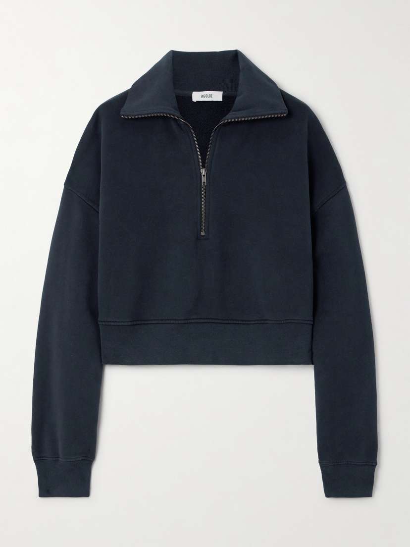 AGOLDE Bethan Cropped Cotton-jersey Sweatshirt