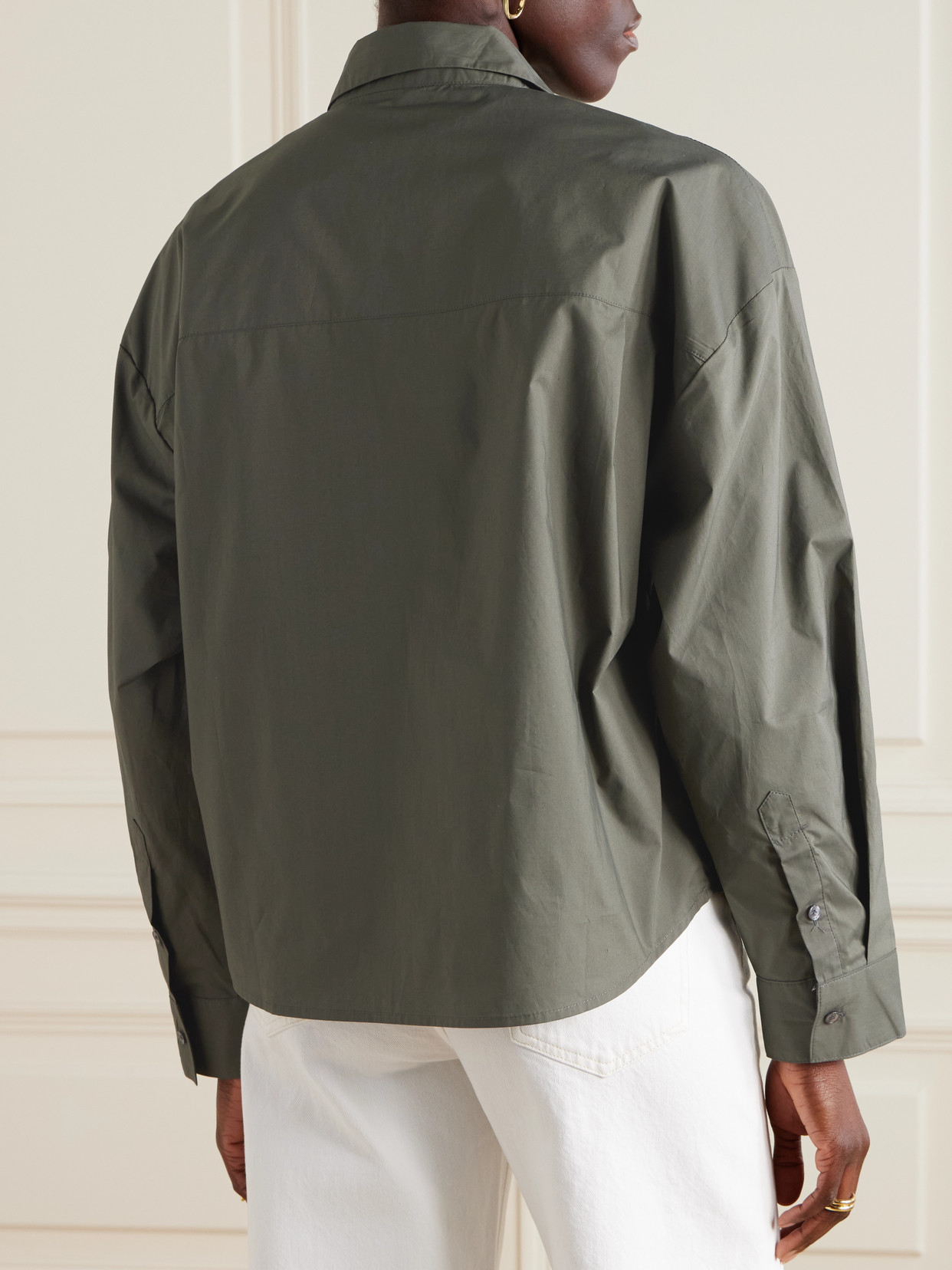 Agolde Long Sleeve Button-down Shirt In Green