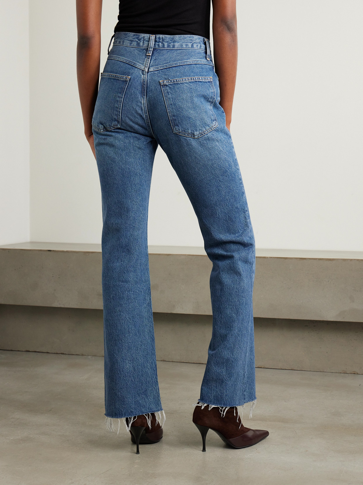 Agolde Leena High-rise Bootcut Jeans In Blue