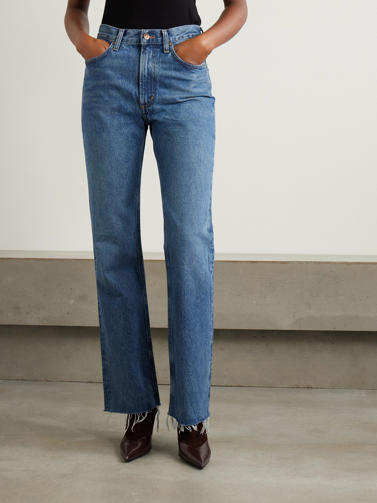 Agolde Leena High-rise Bootcut Jeans In Blue