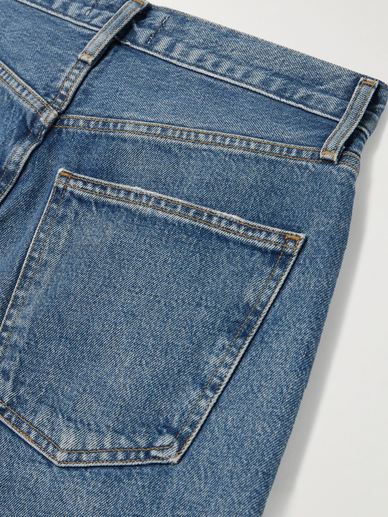 Agolde 90s Pinch Waist Long High Rise Straight Jeans In Blue
