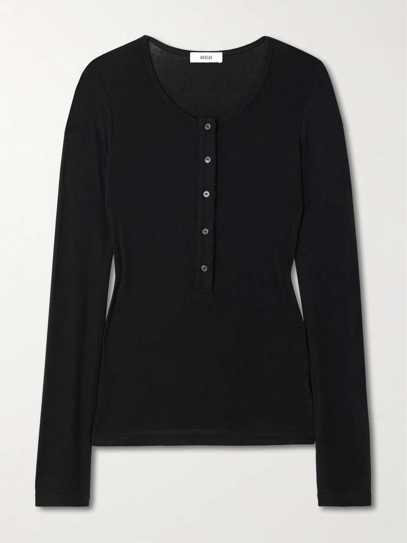 AGOLDE Faustine Lyocell-blend Henley Top