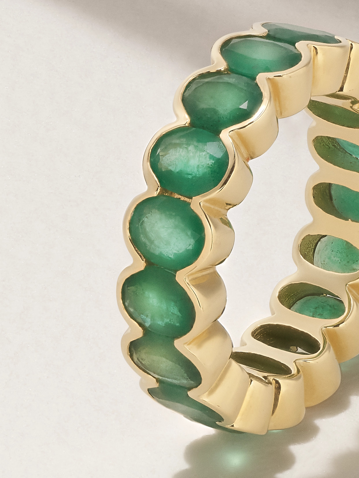 Shop Kolours Jewelry 14-karat Gold Emerald Ring In Green