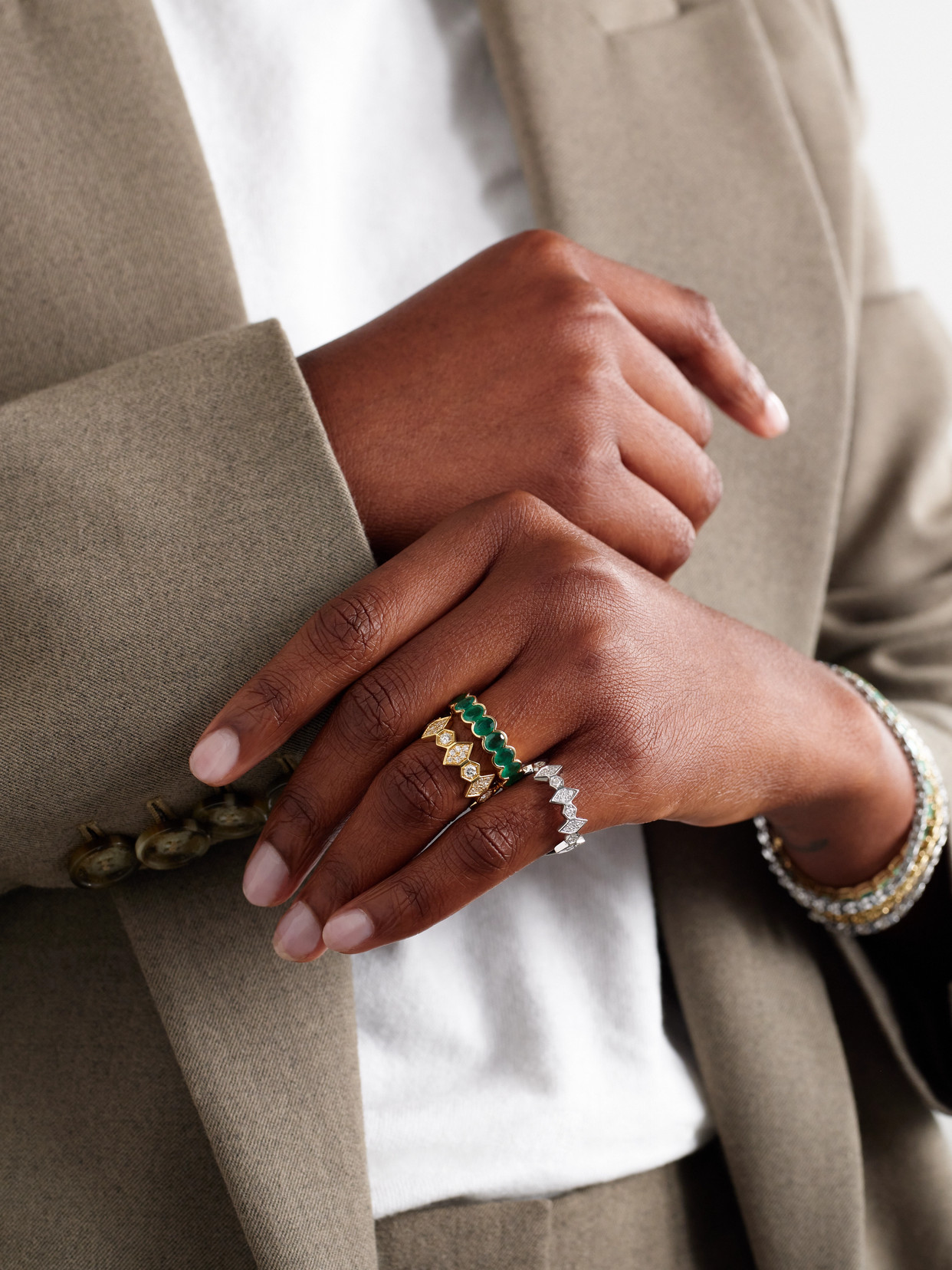Shop Kolours Jewelry 14-karat Gold Emerald Ring In Green